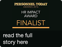 Personnel Today HR Impact Award Finalist logo, read the full story here